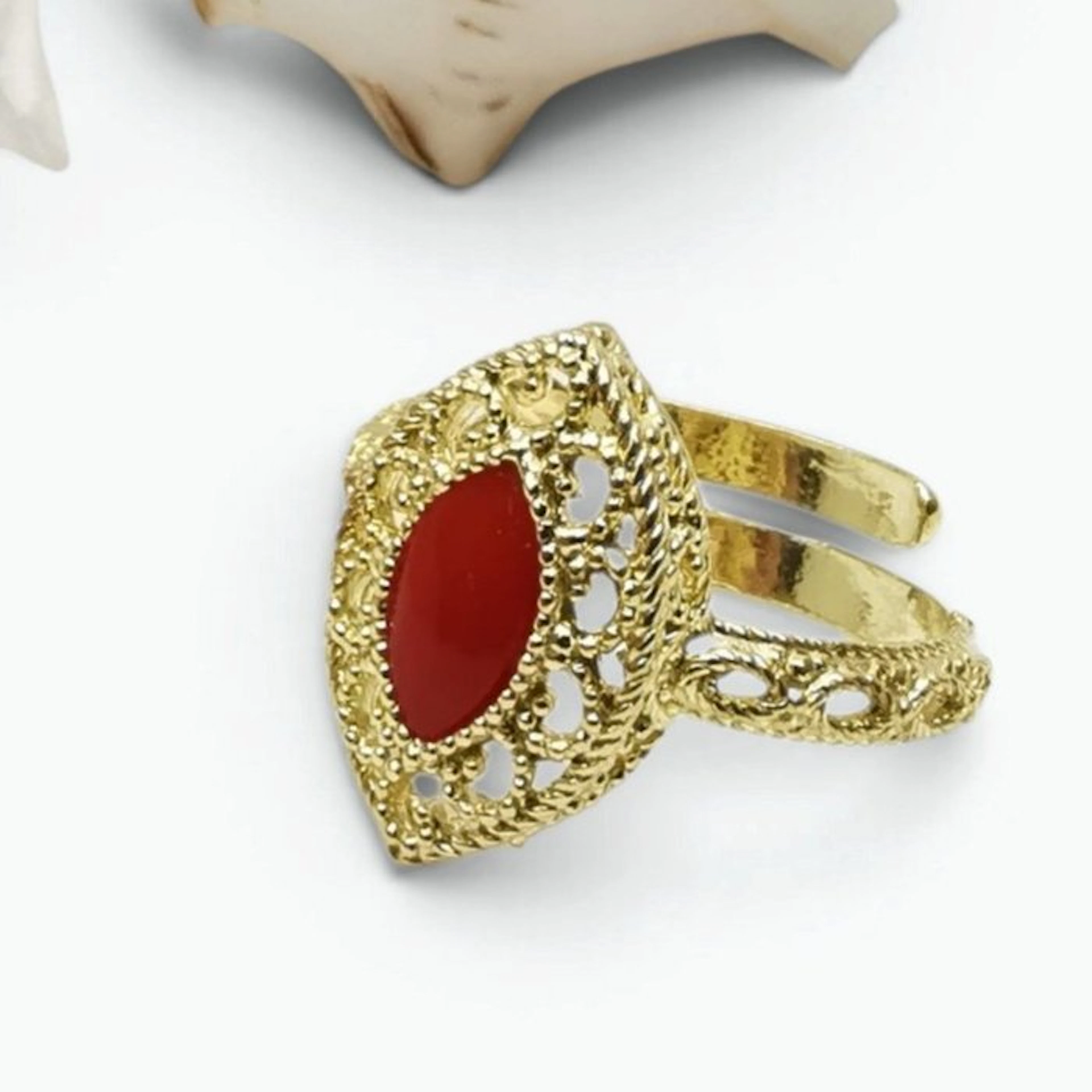 Coral - Sterling Silver 925 - Ring - Italian craftsmanship