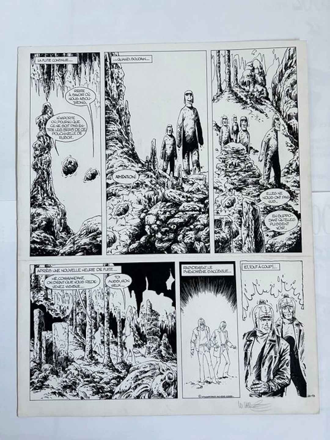 Vance, William - 1 Original page - Bob Morane - Les géants de Mu - 1975