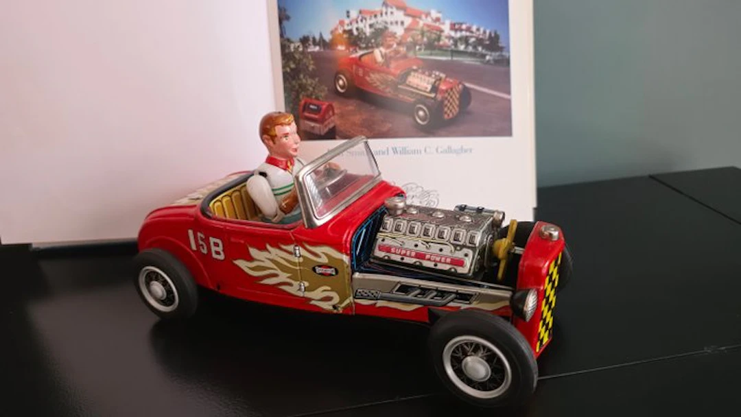 Nomura - Tin toy - Rare Japanese Tinplate Hot Rod , Unboxed - 1950-1960 - Japan