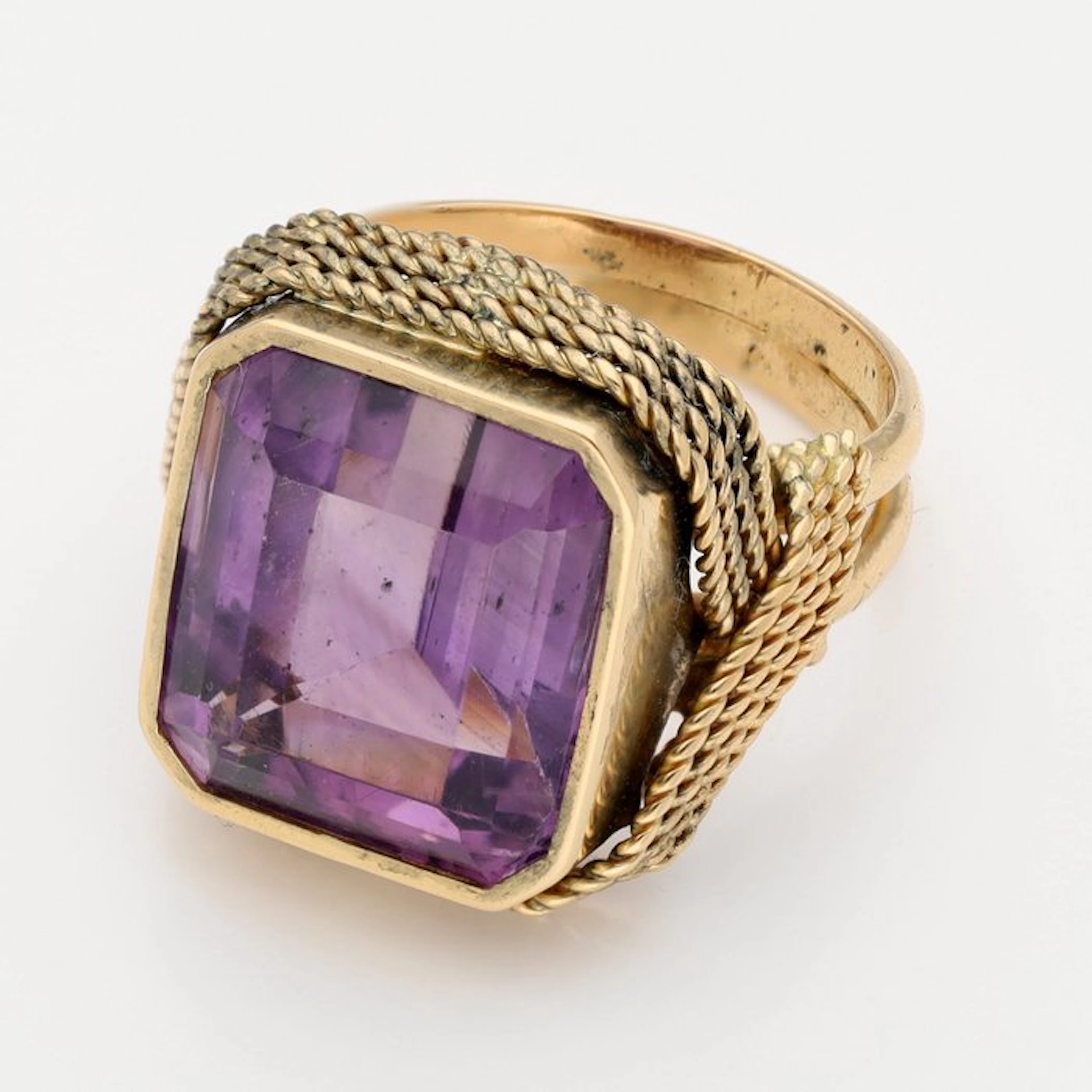 Ring - 18 kt. Yellow gold - Amethyst