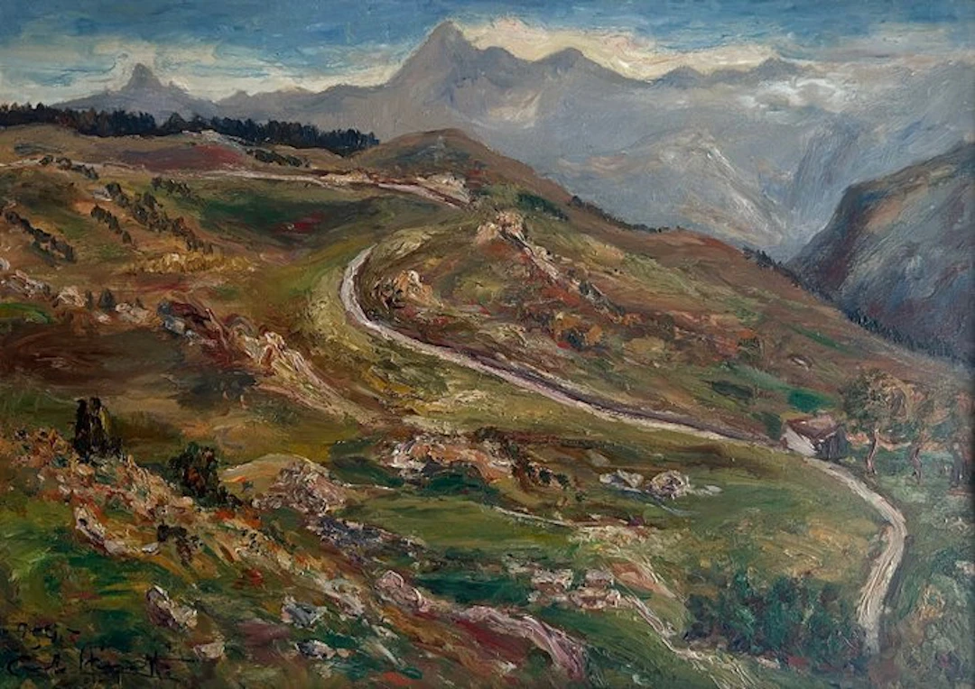 Carlo Aimetti (1901-1980) - Paesaggio d'alta montagna Valle Intelvi