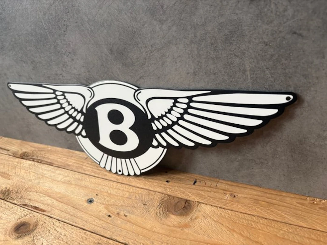 Magnificent Bentley logo emblem - Metal plaque - 40 cm x 13 cm - Sign - Steel