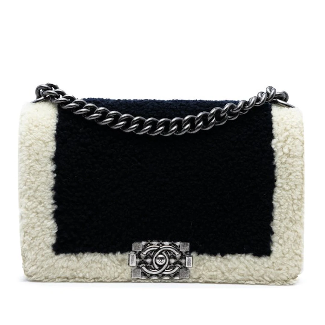 Chanel - Medium Bicolor Shearling Boy Flap - Bag