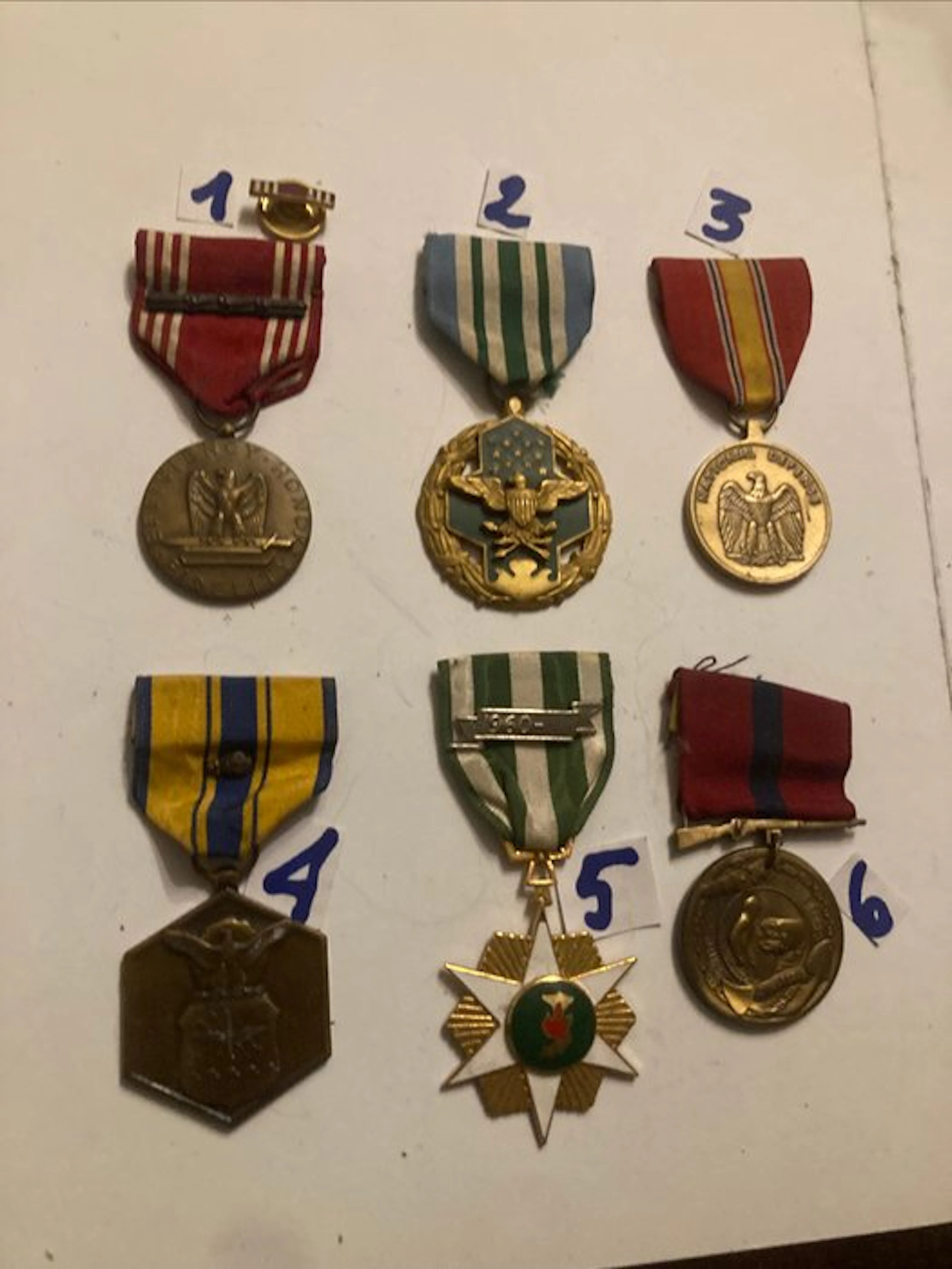 United States - Military medal - 6 American medals - one with a service bar