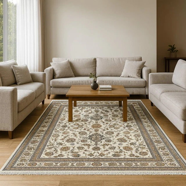 Beige mechanics - Rug - 225 cm - 150 cm