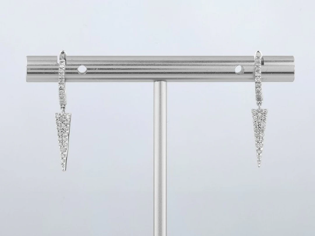 Earrings - 14 kt. White gold - 0.28ct. tw. Diamond (Natural)
