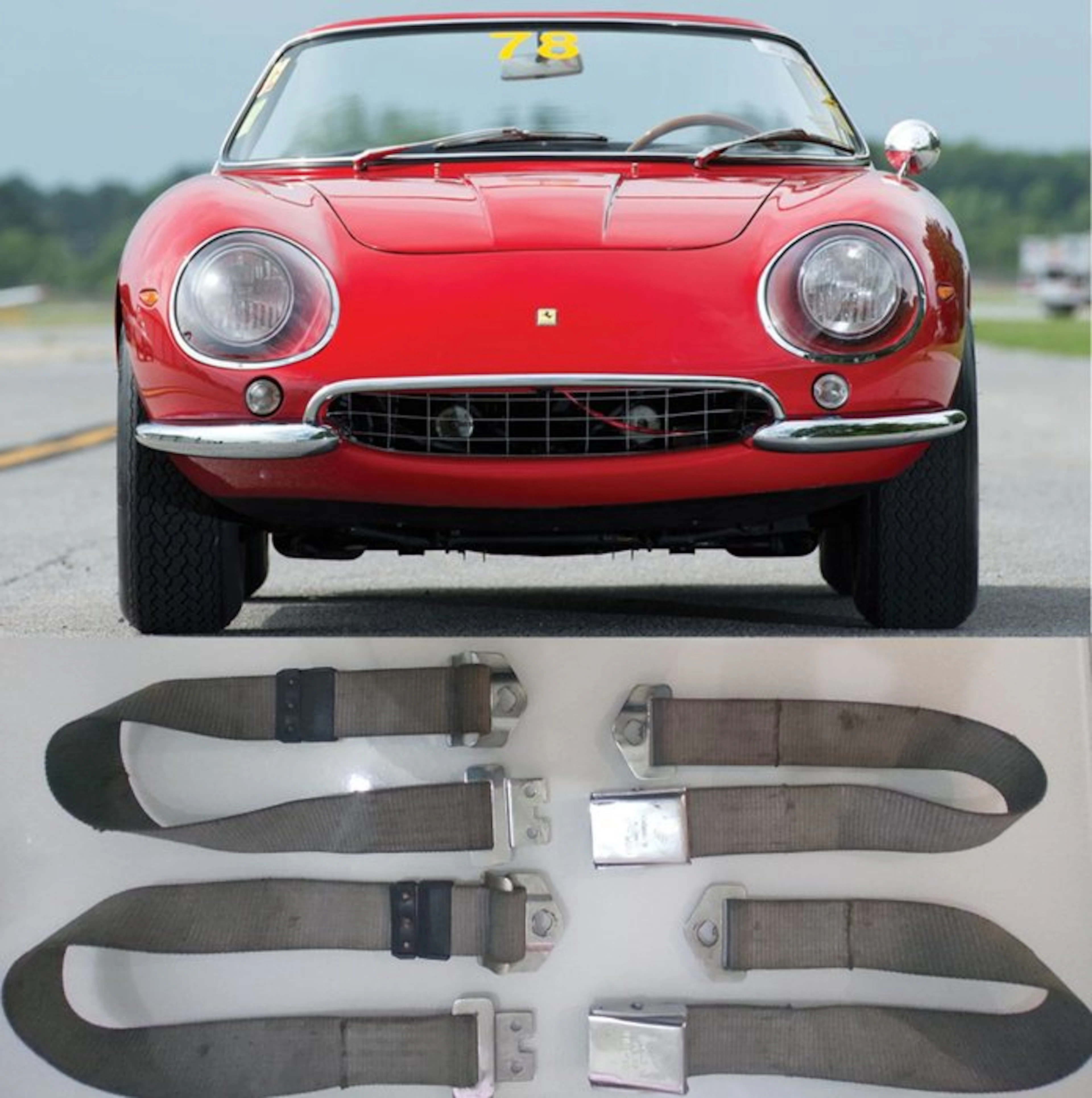 Classic Ferrari seat belt set - Ferrari 250 - 330 - 275-365 models - Ferrari