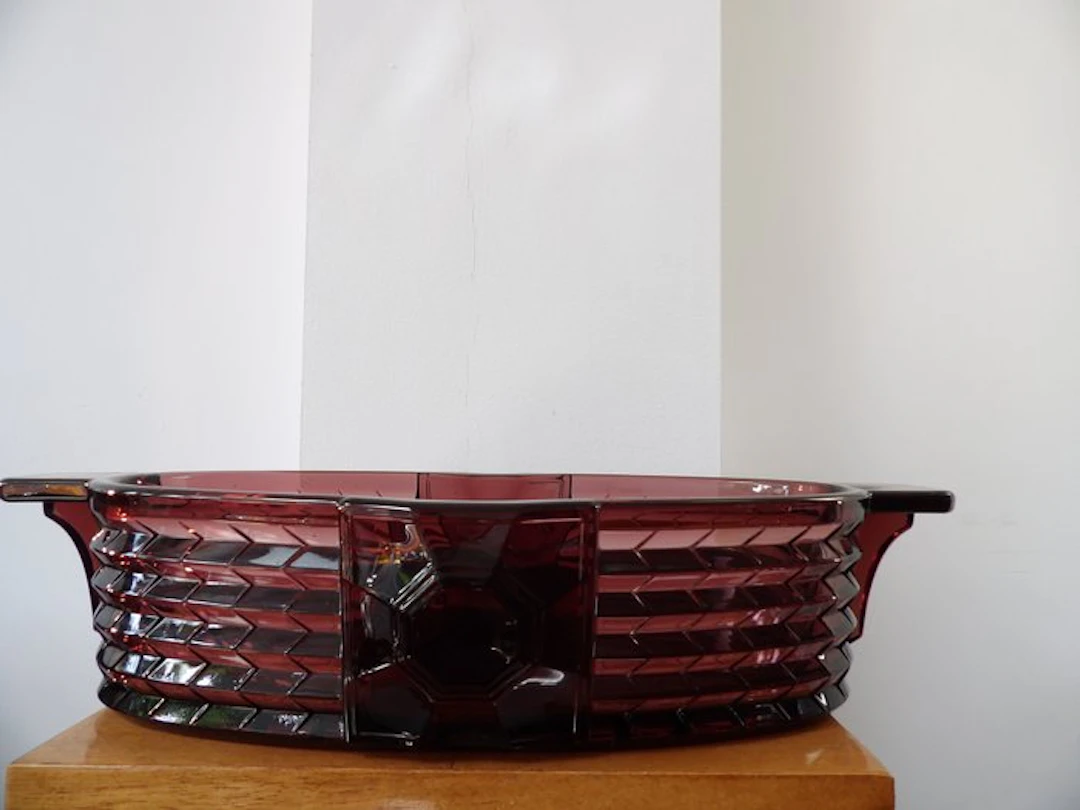 Val Saint Lambert - Charles Graffart - Platter - Myriam's Cut - Glass