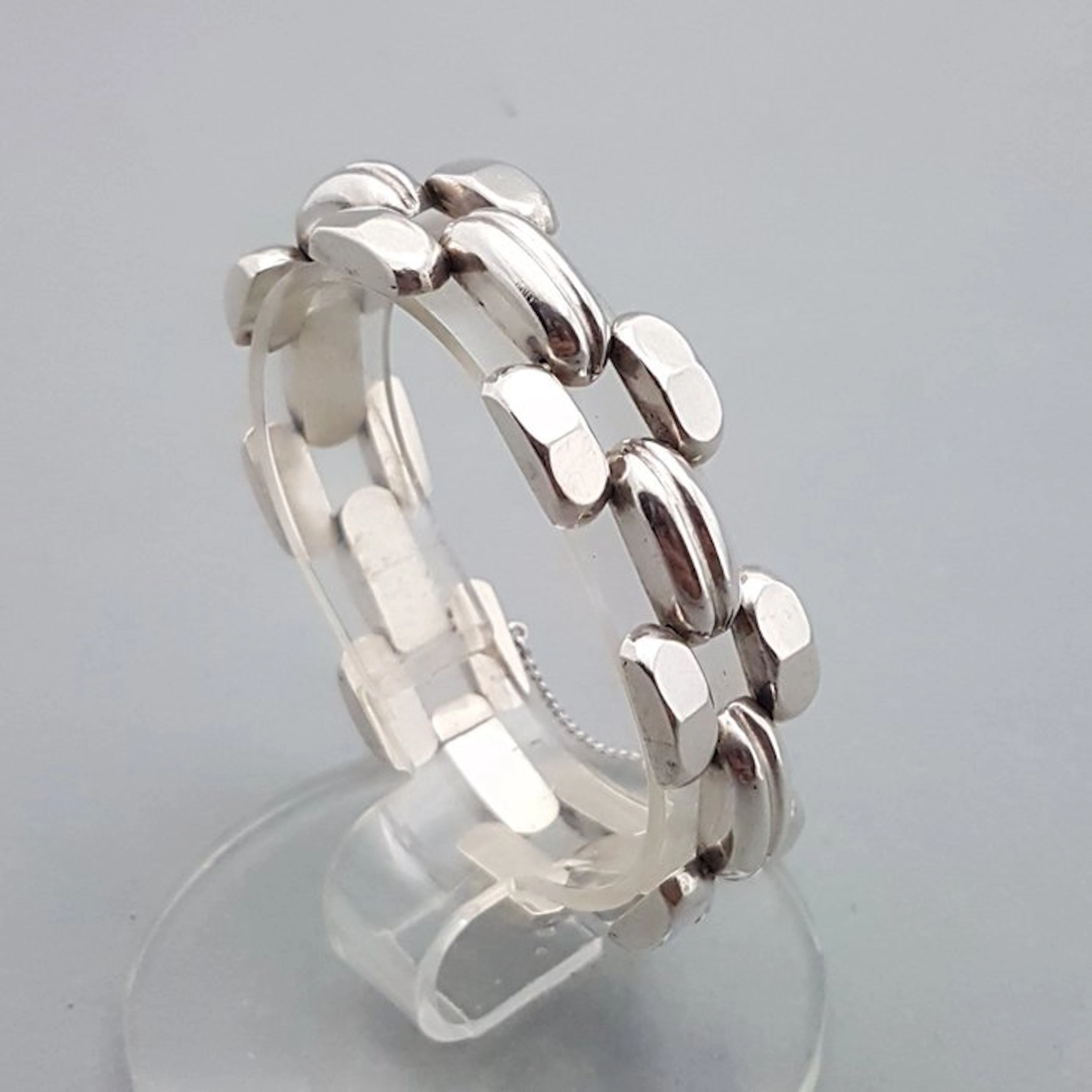 Silver, Art Deco Tank armband - Bracelet