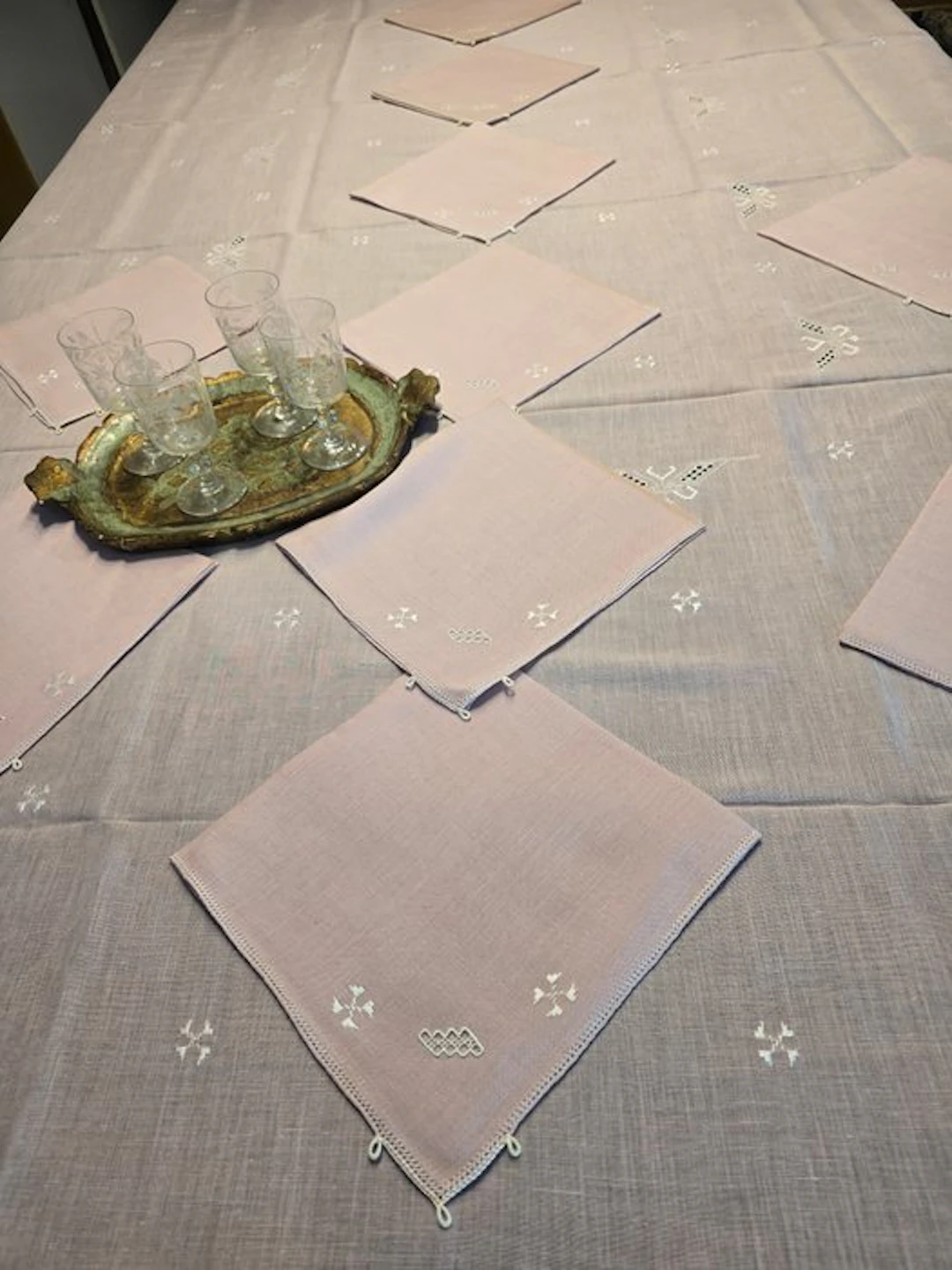 senza riserva - Tablecloth (13) - 290 cm - 175 cm - Ancient Embroideries