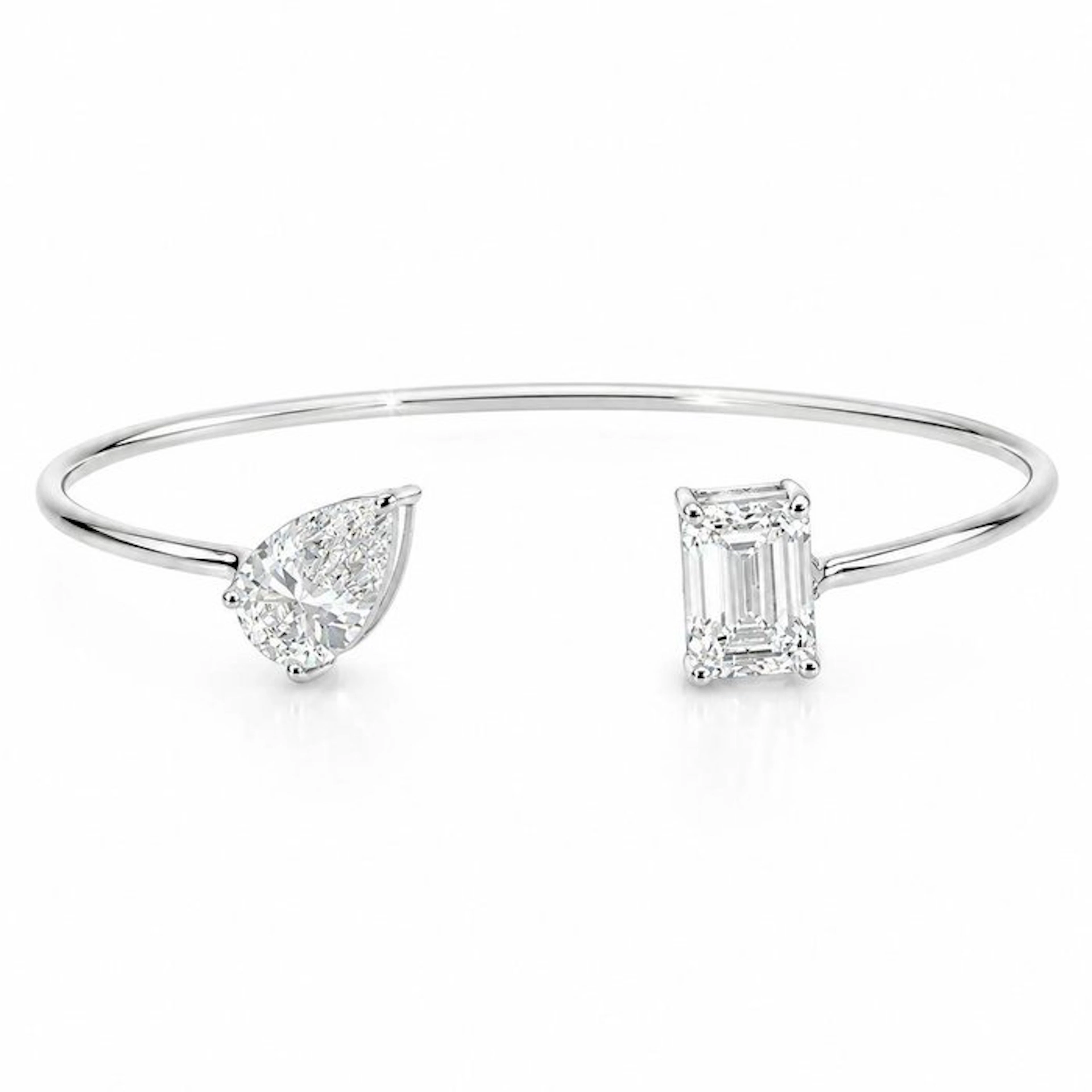 Bracelet - 14 kt. White gold - 5.13ct. tw. Diamond (Lab-grown) - Diamond