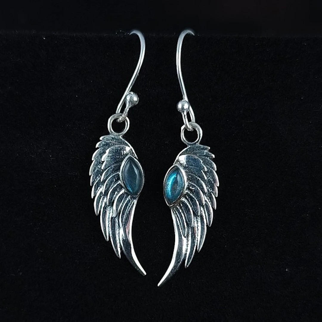Silver - Earrings - Labradorite