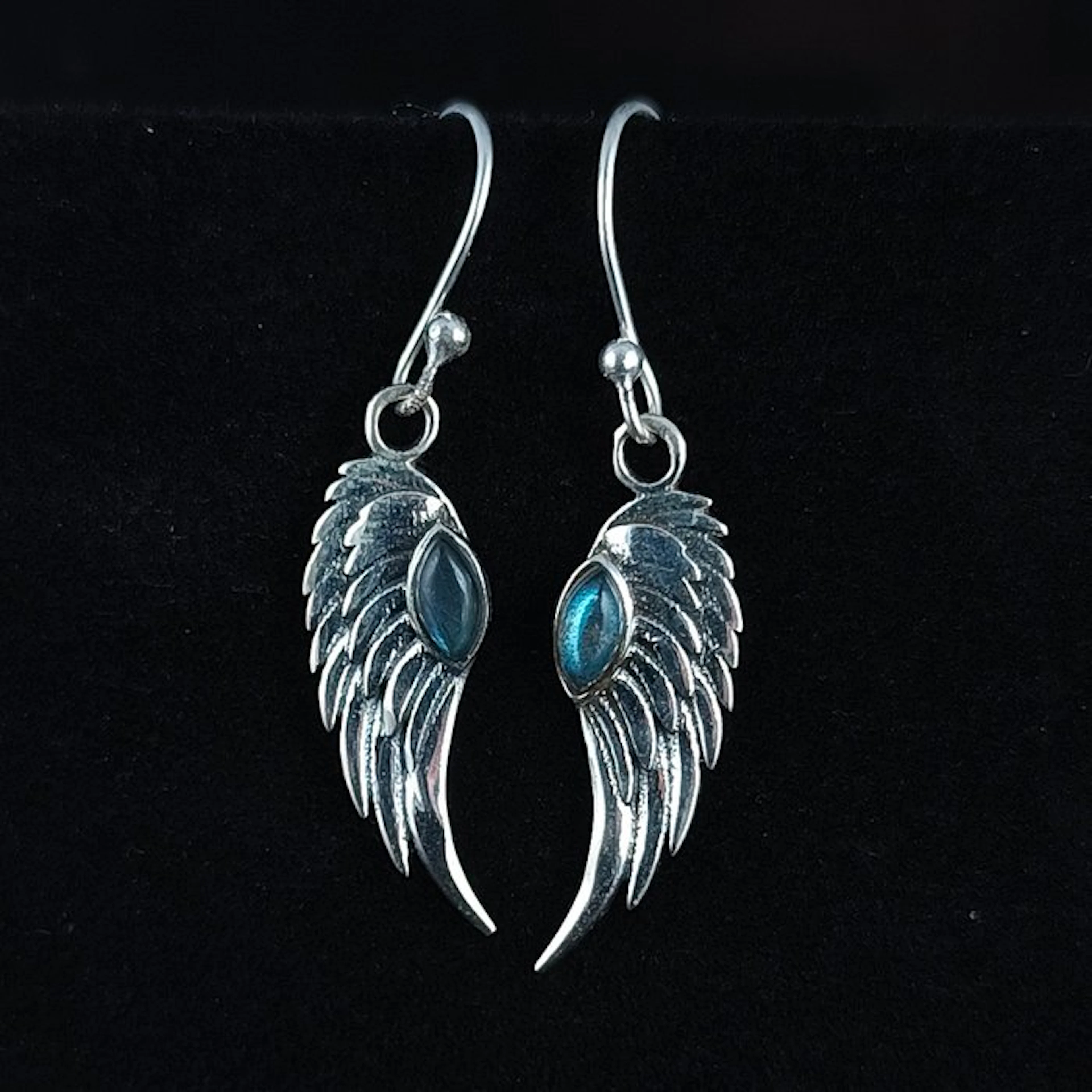 Silver - Earrings - Labradorite