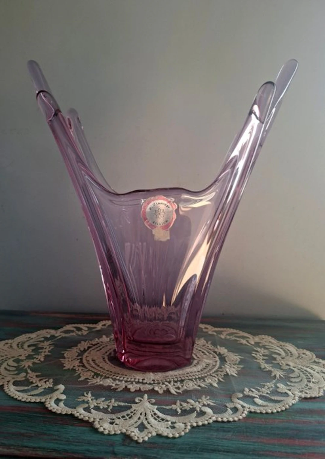 Val Saint Lambert - René Delvenne - Vase - Height: 33 cm - Crystal