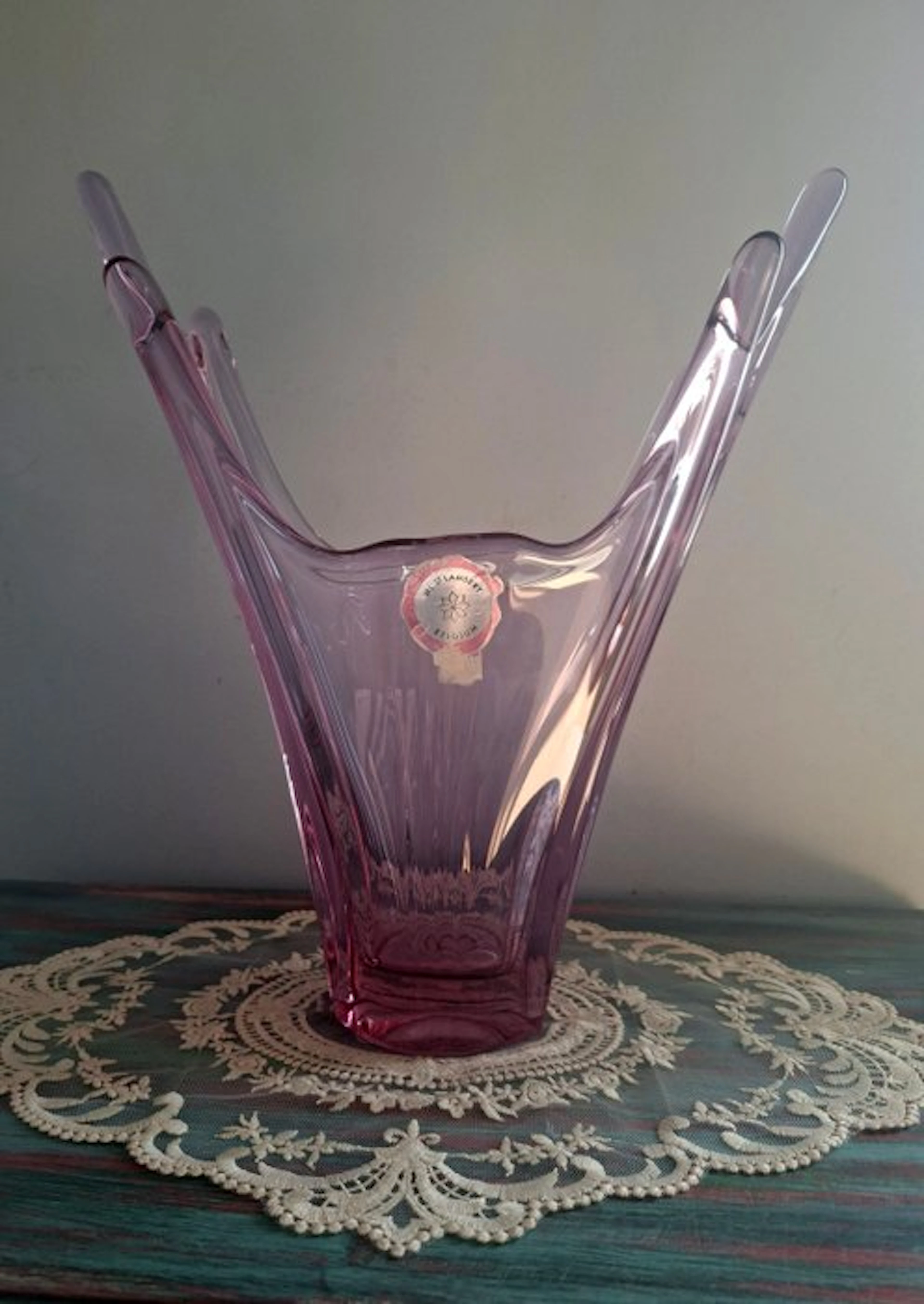 Val Saint Lambert - René Delvenne - Vase - Height: 33 cm - Crystal