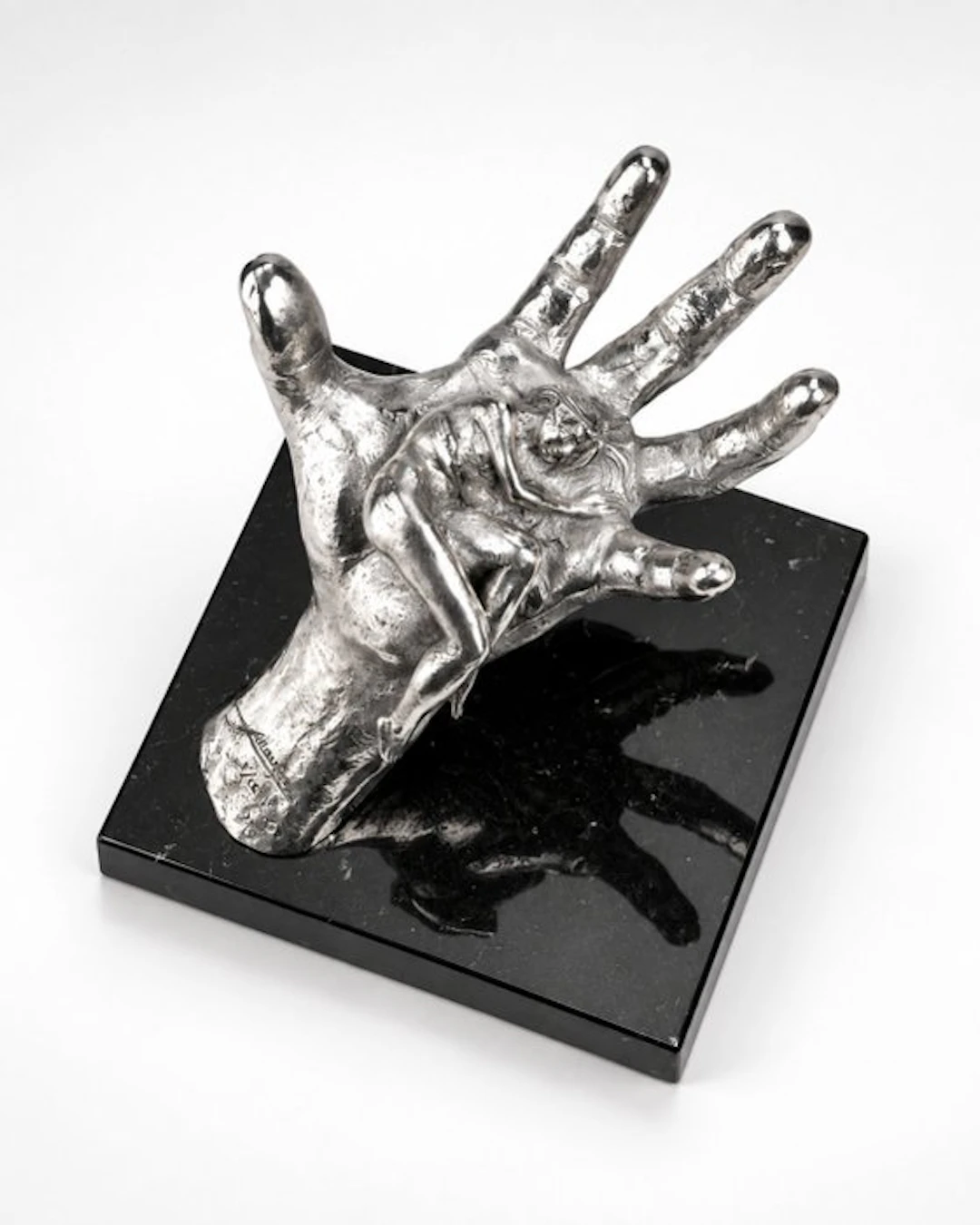 Lorenzo Quinn (1966) - Sculpture, Confianza - 23 cm - Aluminium