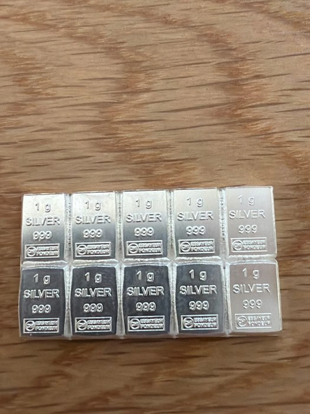World. Silberbarren 10 x 1g (.999) (No reserve price)