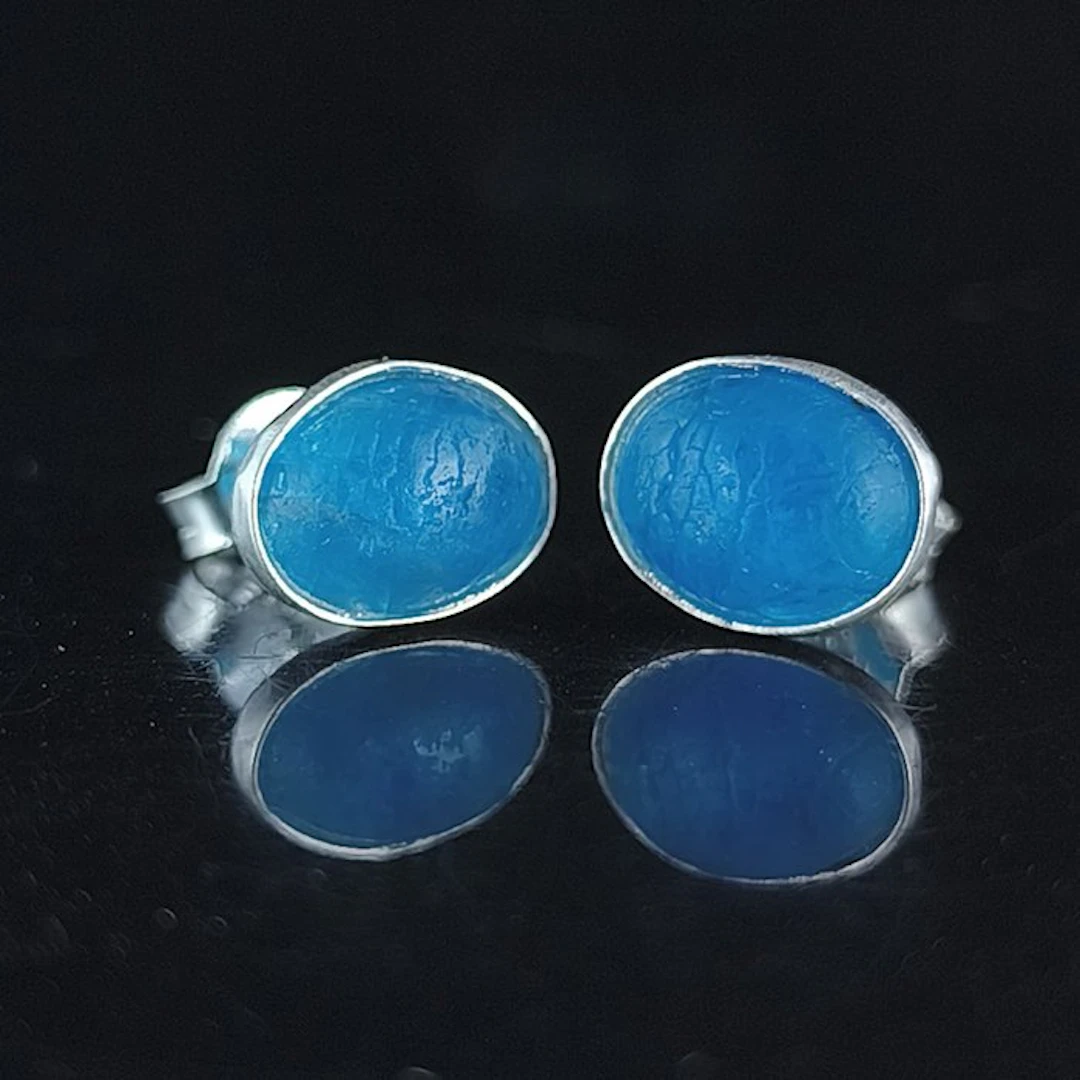 Apatite - Silver - Earrings - Neon