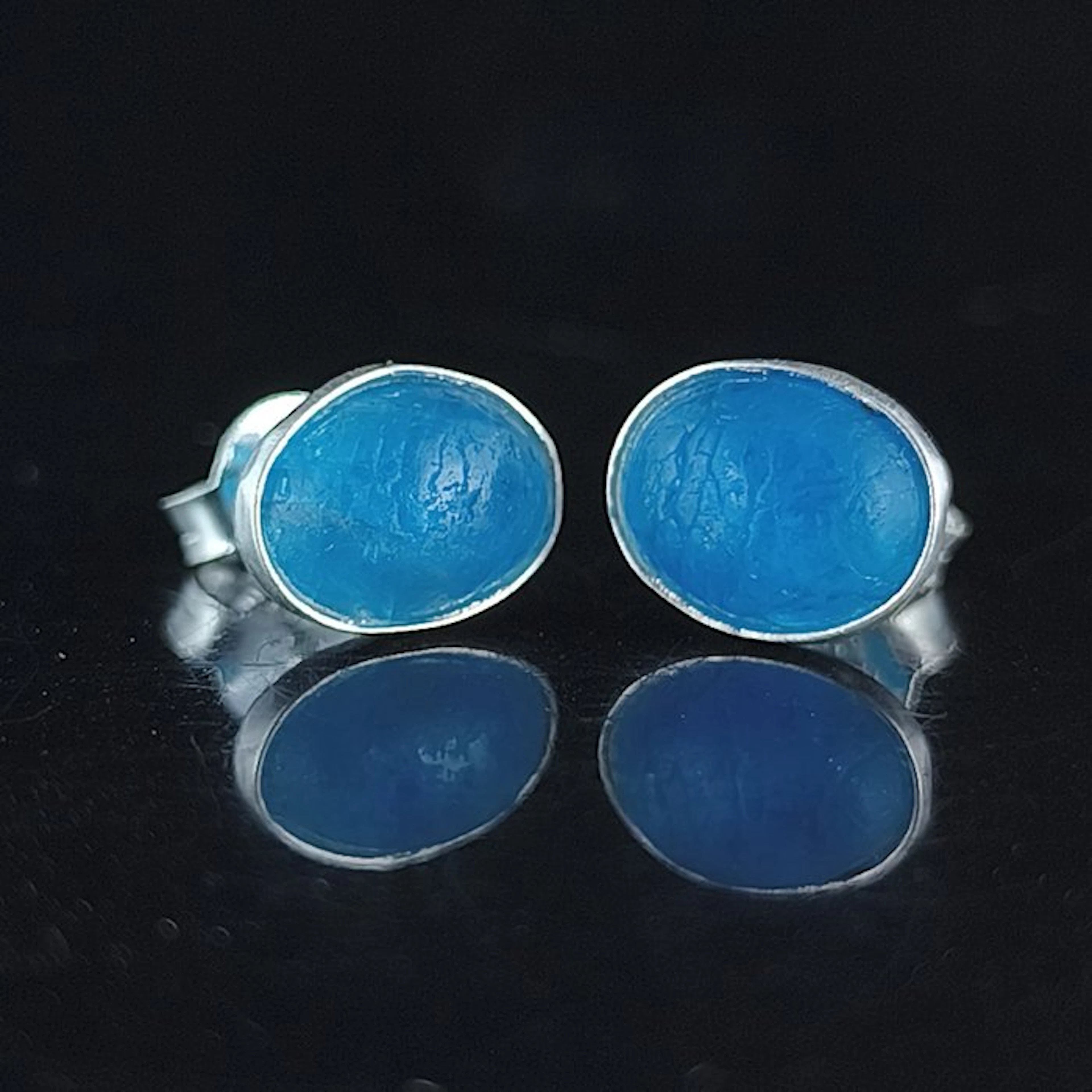 Apatite - Silver - Earrings - Neon