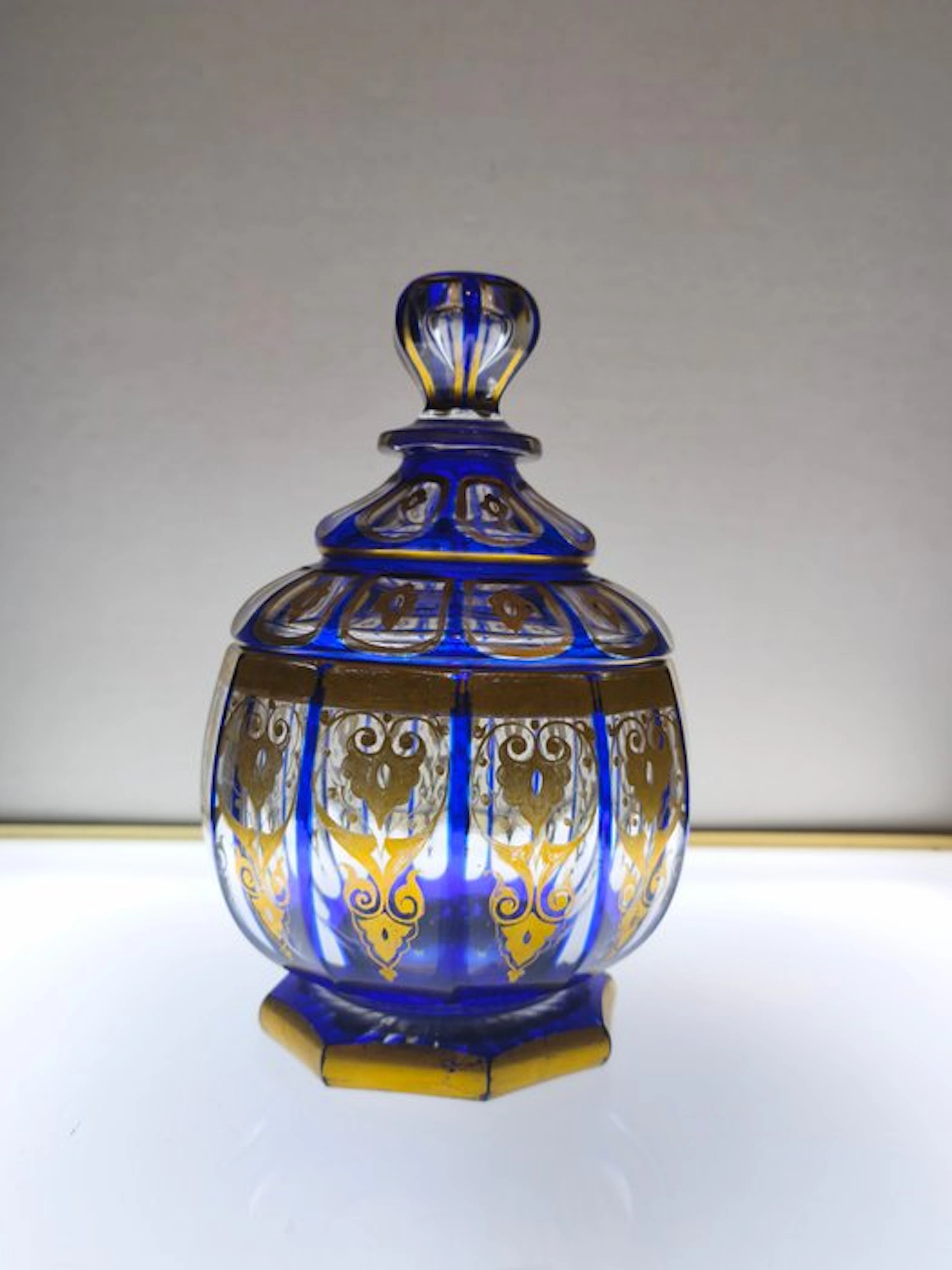Baccarat - Sugar bowl - Empire bleu cobalt XiX ème - Crystal