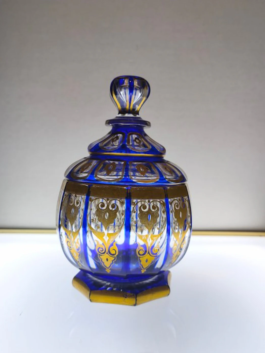 Baccarat - Sugar bowl - Empire bleu cobalt XiX ème - Crystal