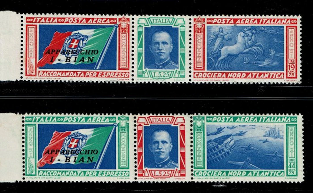 Italy Kingdom 1933 - Triptych North Atlantic Cruise I-BIAN
