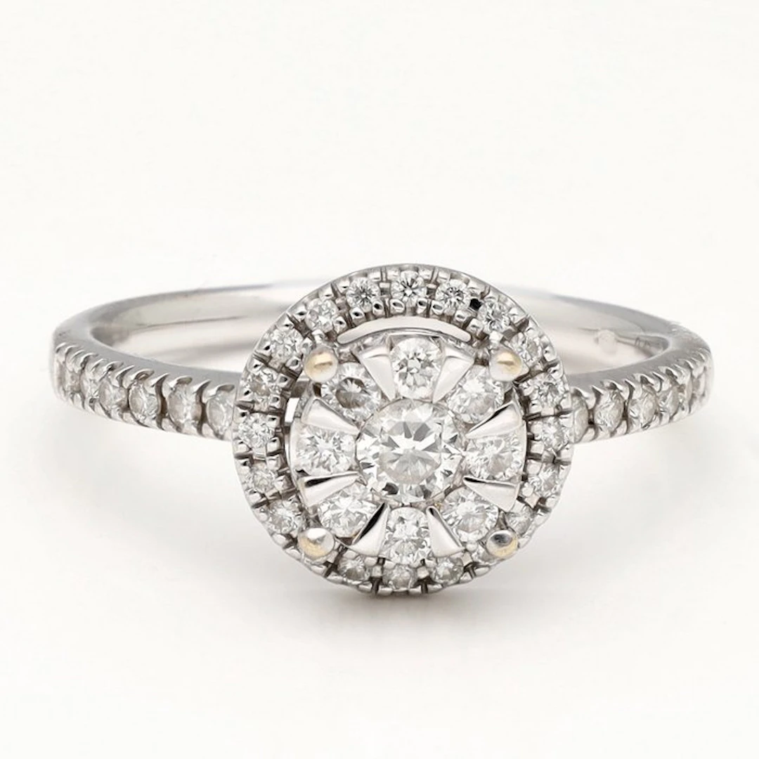 Ring - 18 kt. White gold - 0.47ct. tw. Diamond (Natural) - Diamond