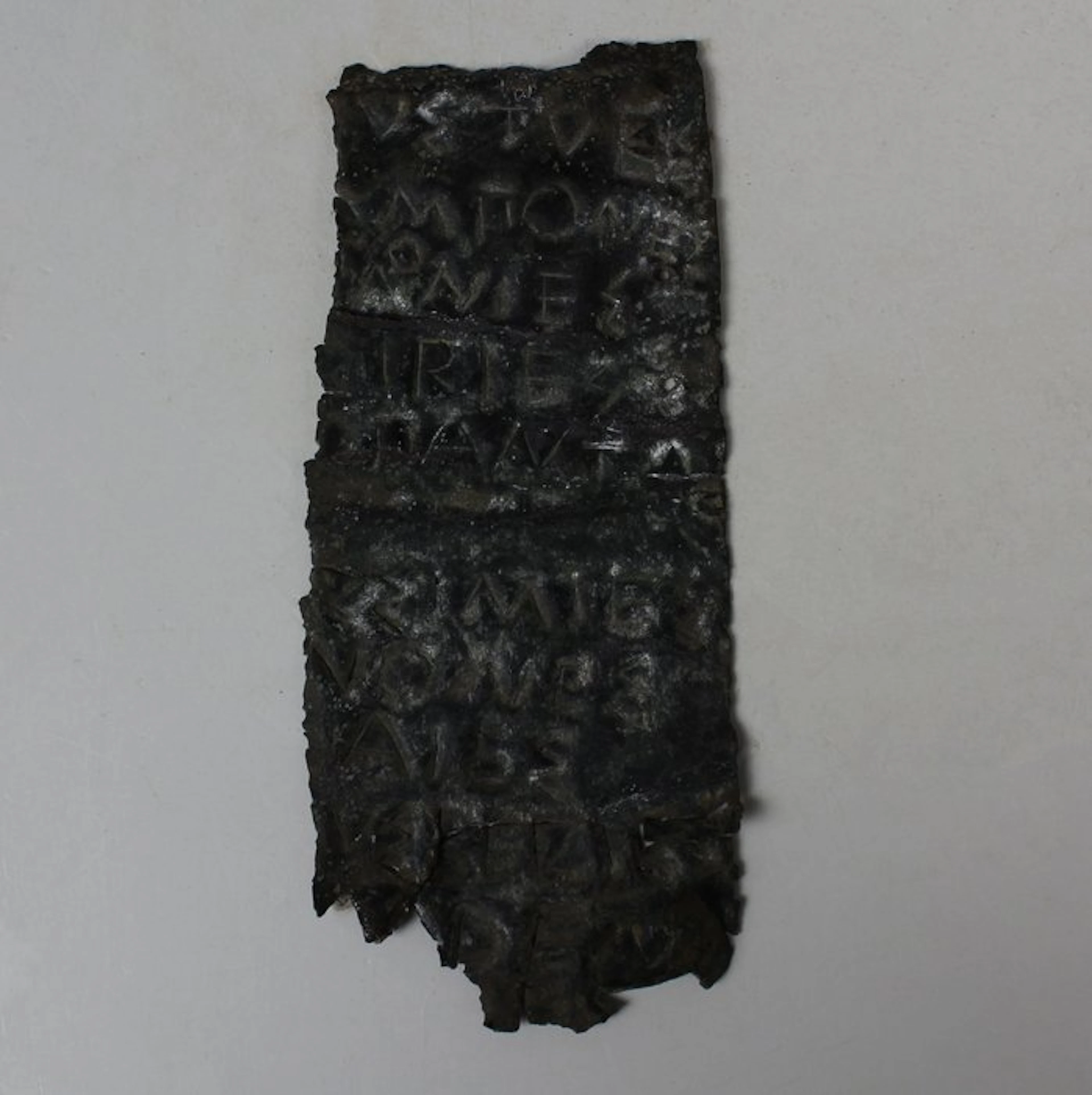Ancient Roman Bronze Fragmentary plaque with incised inscription
