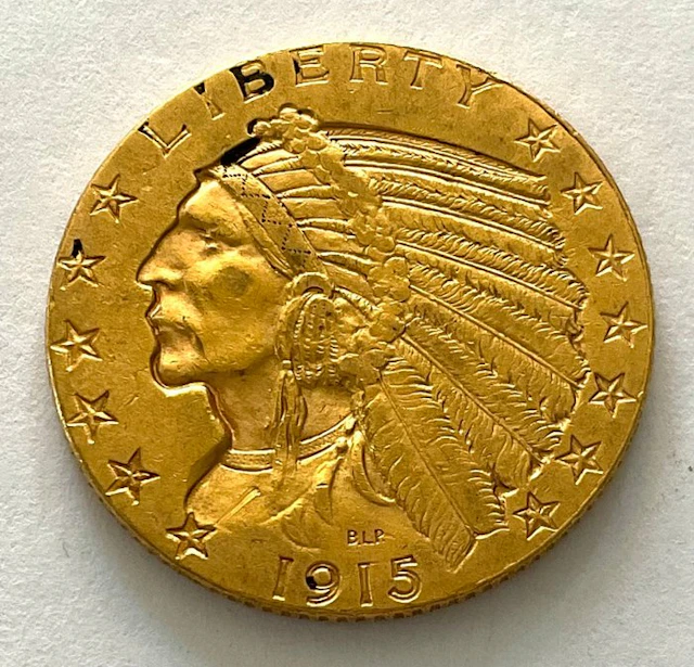 United States. 5 Dollars 1915 - Indian Head