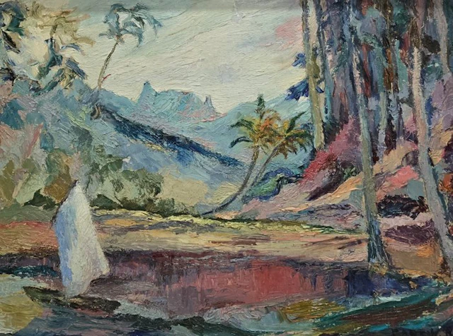Jordi Cañellas (1953) - Lago entre árboles