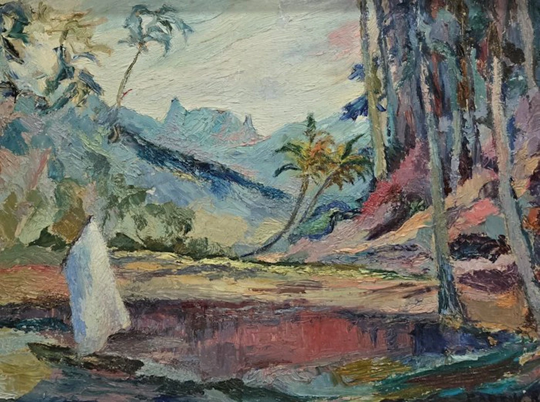 Jordi Cañellas (1953) - Lago entre árboles