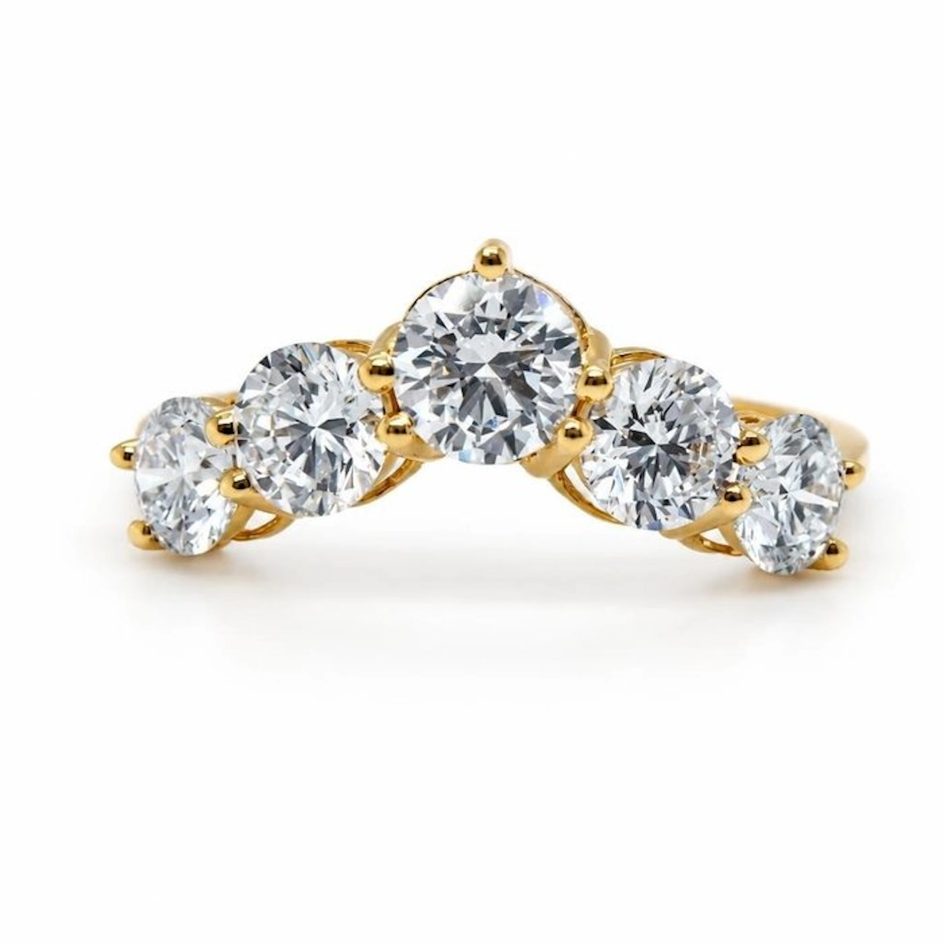 No reserve price - Ring - 14 kt. Yellow gold - 2.06ct. tw. Diamond (Lab-grown)