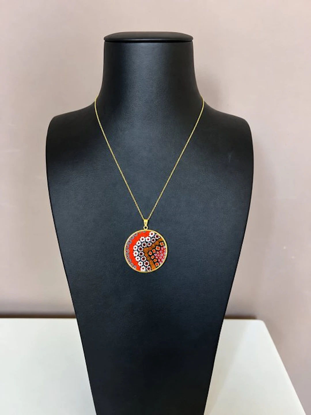 Silver - Necklace - 24 kt gold Murano necklace