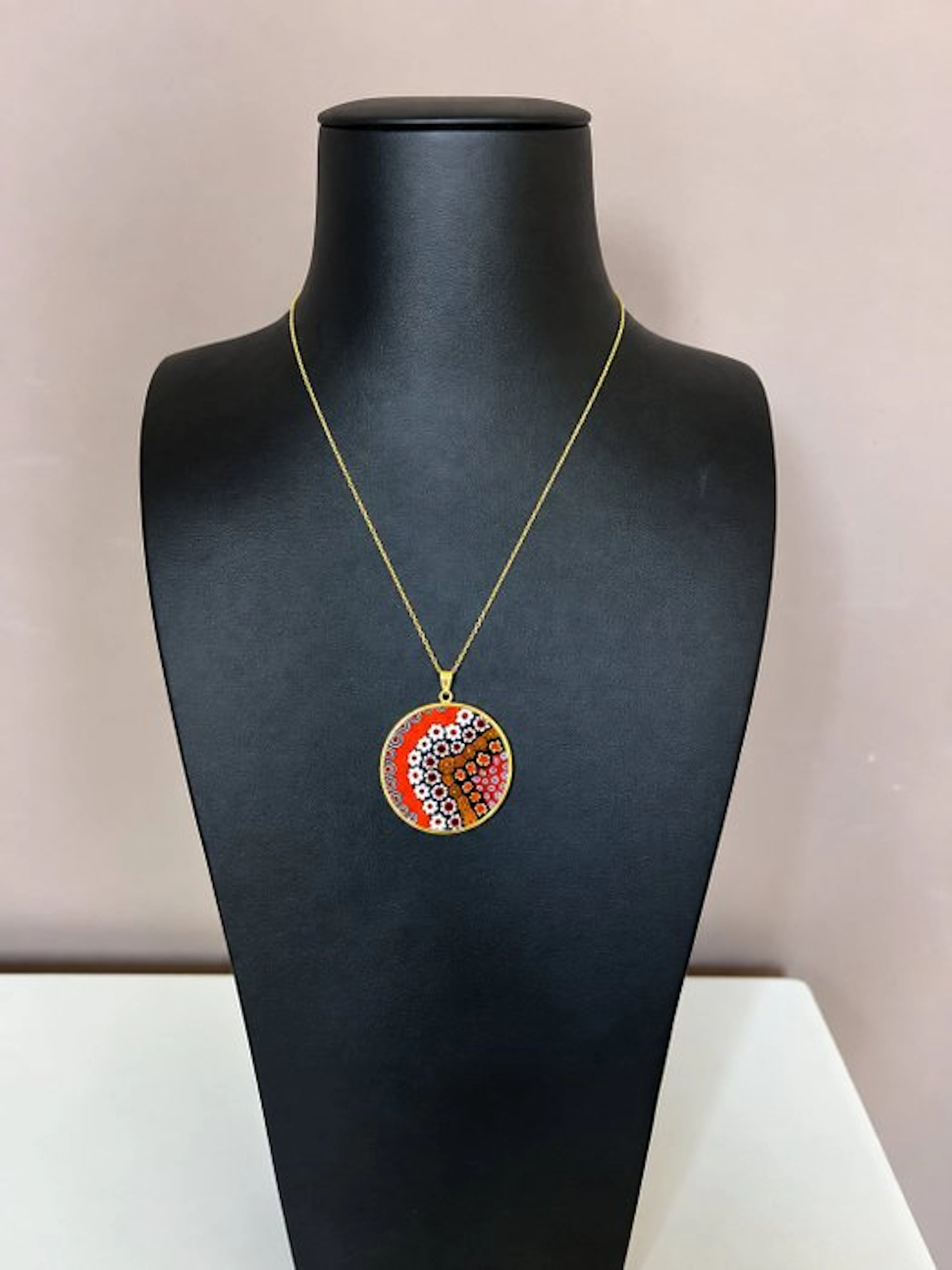 Silver - Necklace - 24 kt gold Murano necklace