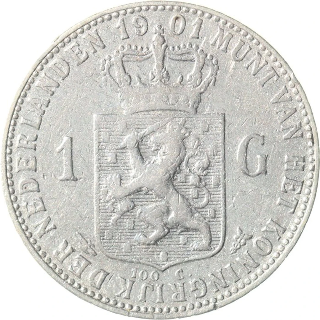 Netherlands. Wilhelmina. 1 Gulden 1901 (No reserve price)