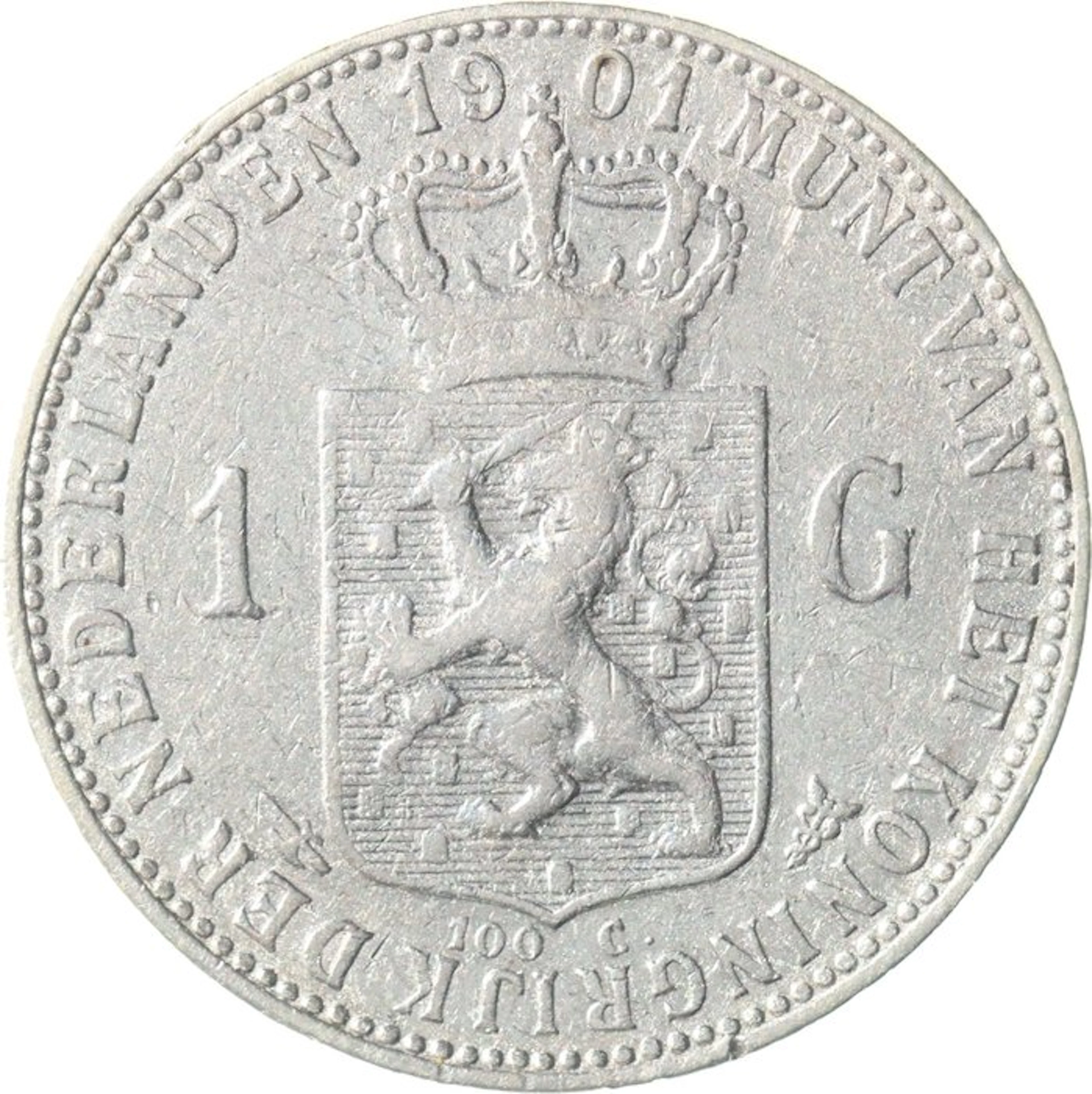 Netherlands. Wilhelmina. 1 Gulden 1901 (No reserve price)