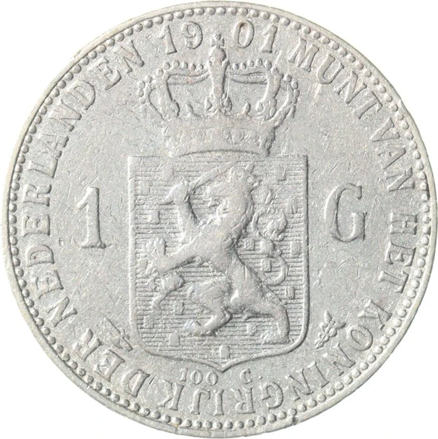 Netherlands. Wilhelmina. 1 Gulden 1901 (No reserve price)