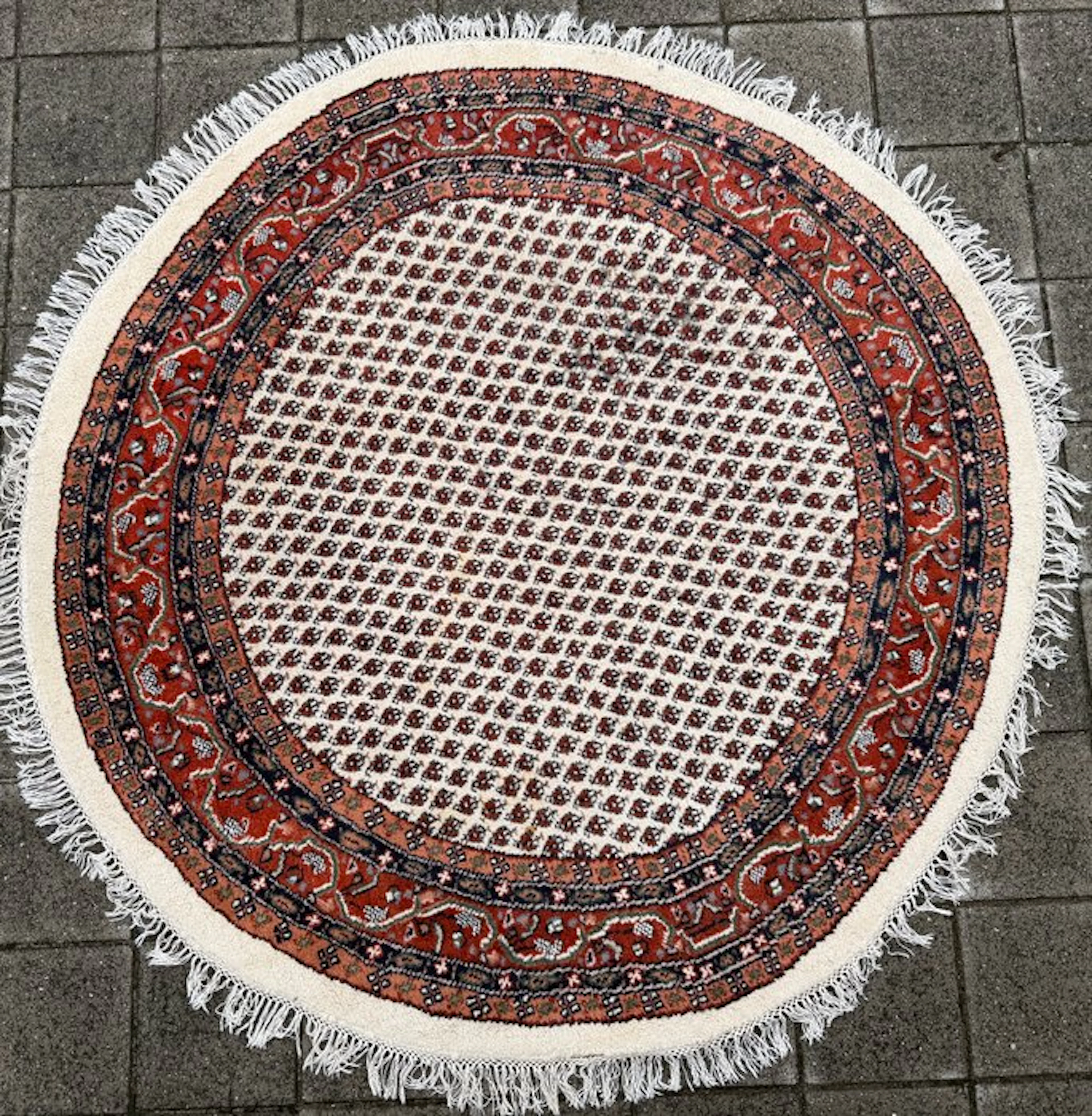 Vintage Tabriz round rug – no reserve price – cleaned – hand-knotted – wool