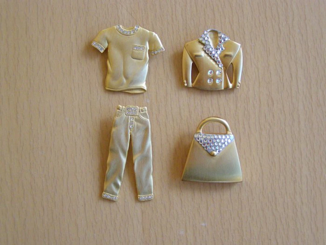 Other brand - Synthetic gemstone - Gold-plated - Brooch - Jonette Jewels