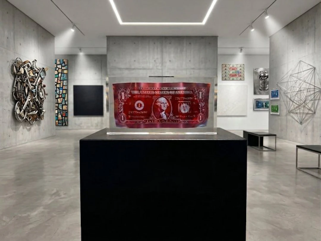 Karl Lagasse - NEW Sculpture *One dollar Red Inclusion*