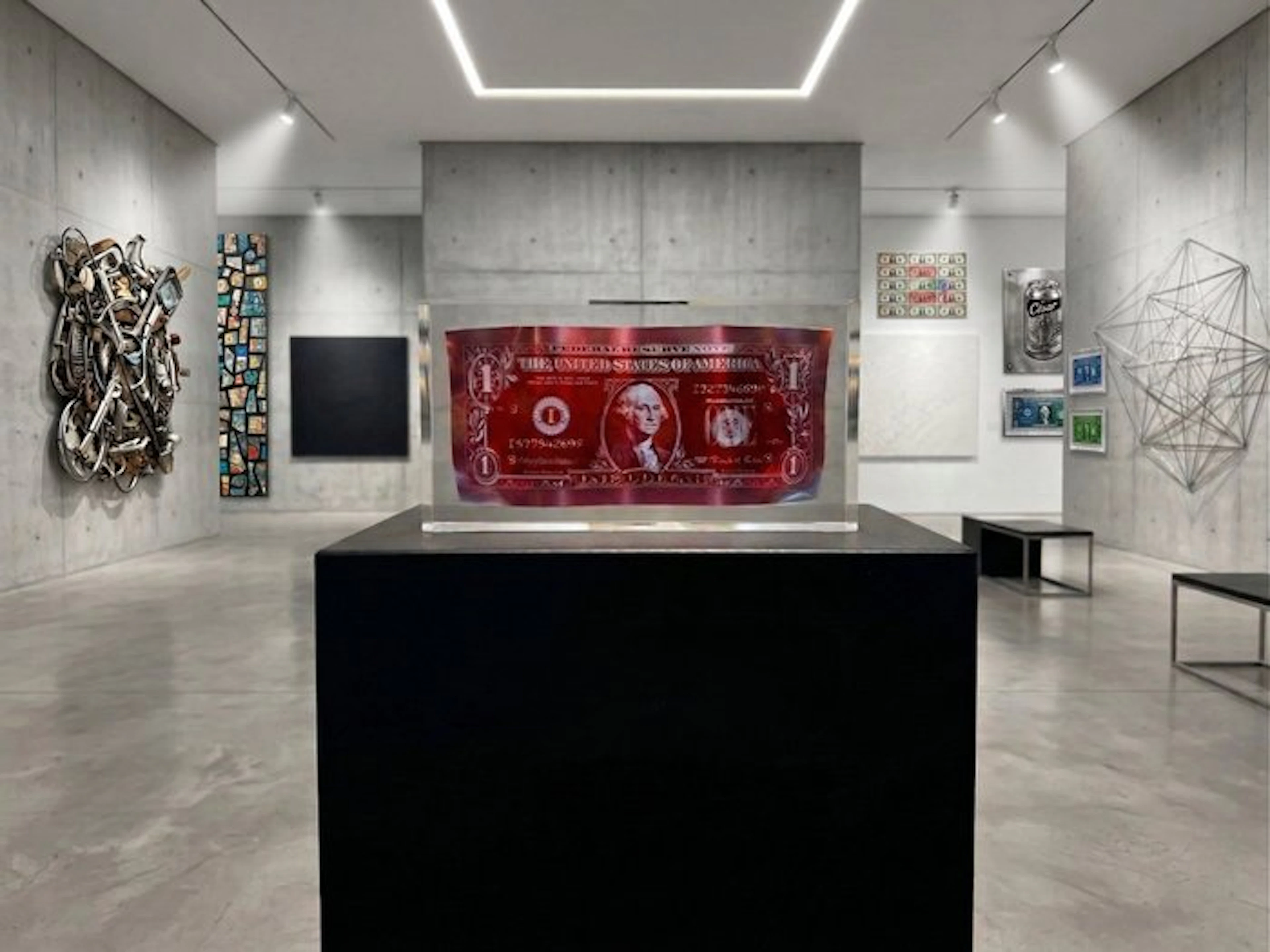 Karl Lagasse - NEW Sculpture *One dollar Red Inclusion*