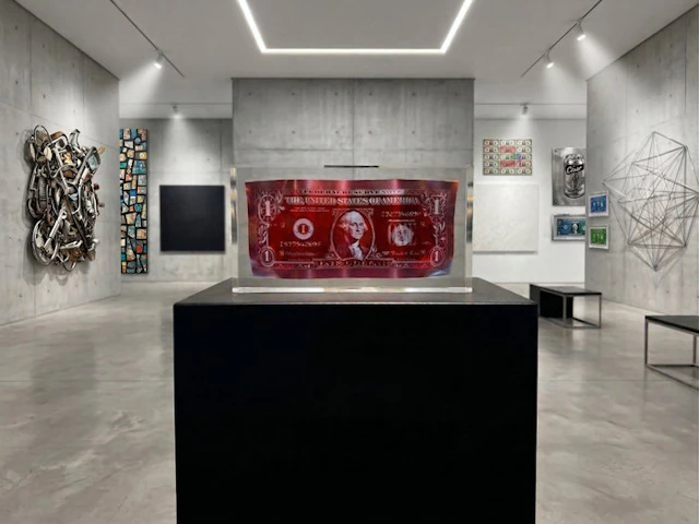 Karl Lagasse - NEW Sculpture *One dollar Red Inclusion*