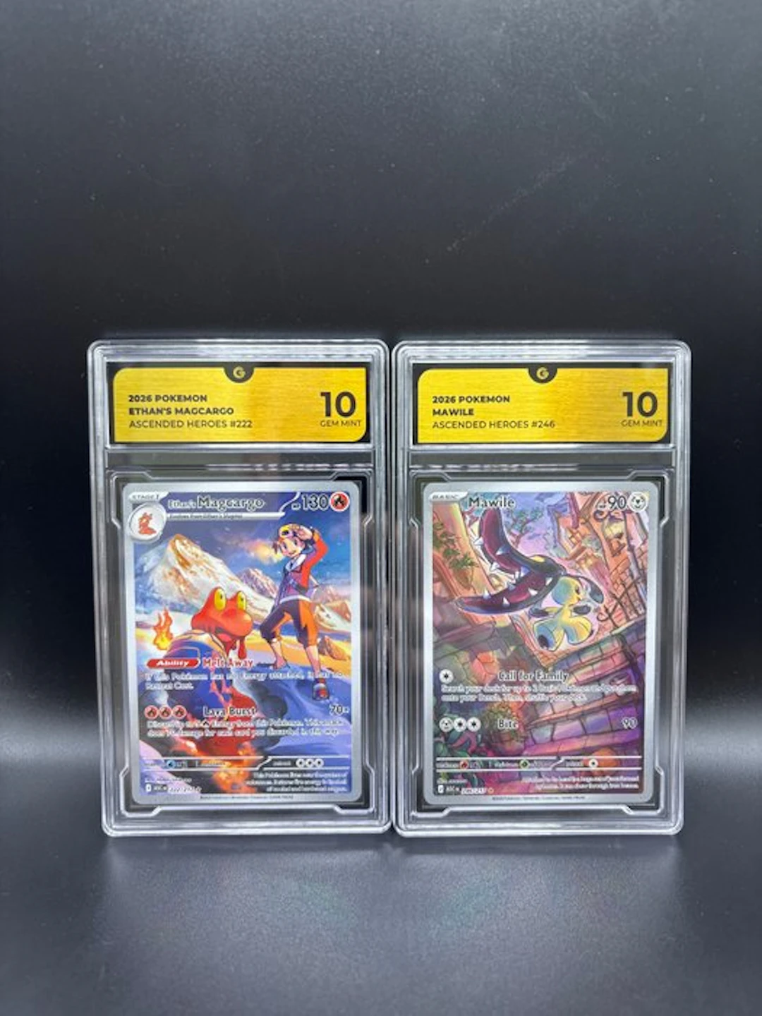 Pokémon - 2 Graded card - Ethan's Magcargo & Mawile...