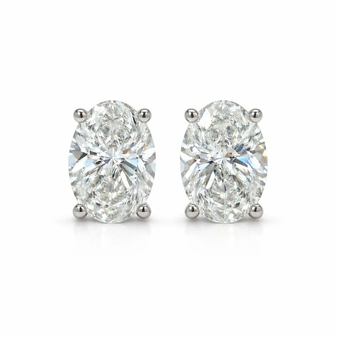 Earrings - 14 kt. White gold - 8.11ct. tw. Diamond (Lab-grown)