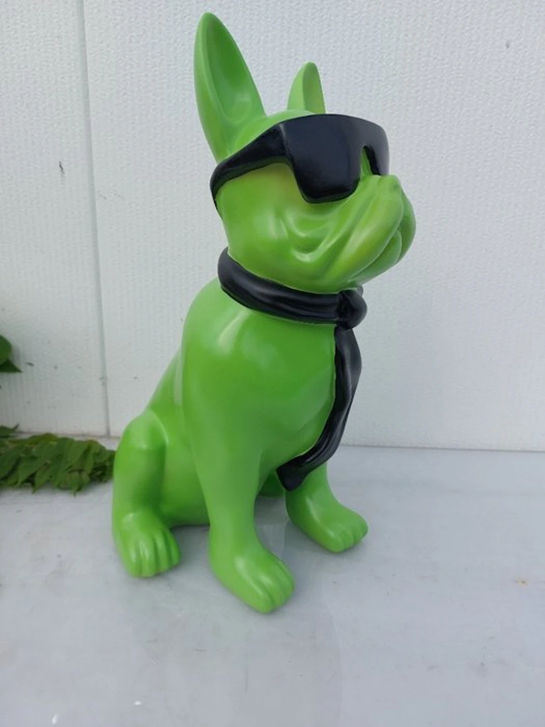 Statue, French bulldog with tie and sunglasses - 40 cm - polyresin