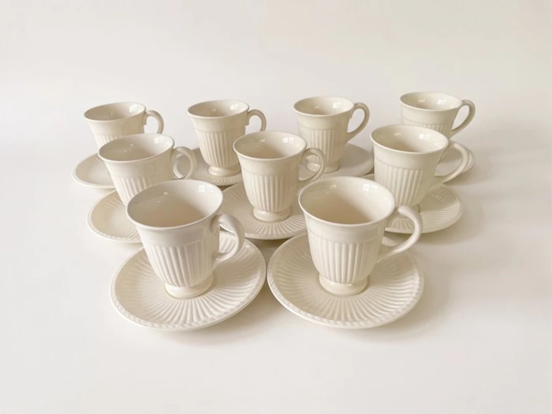 Wedgwood - Coffee set (18) - Edme - Pottery - 9 coffee cups with saucers
