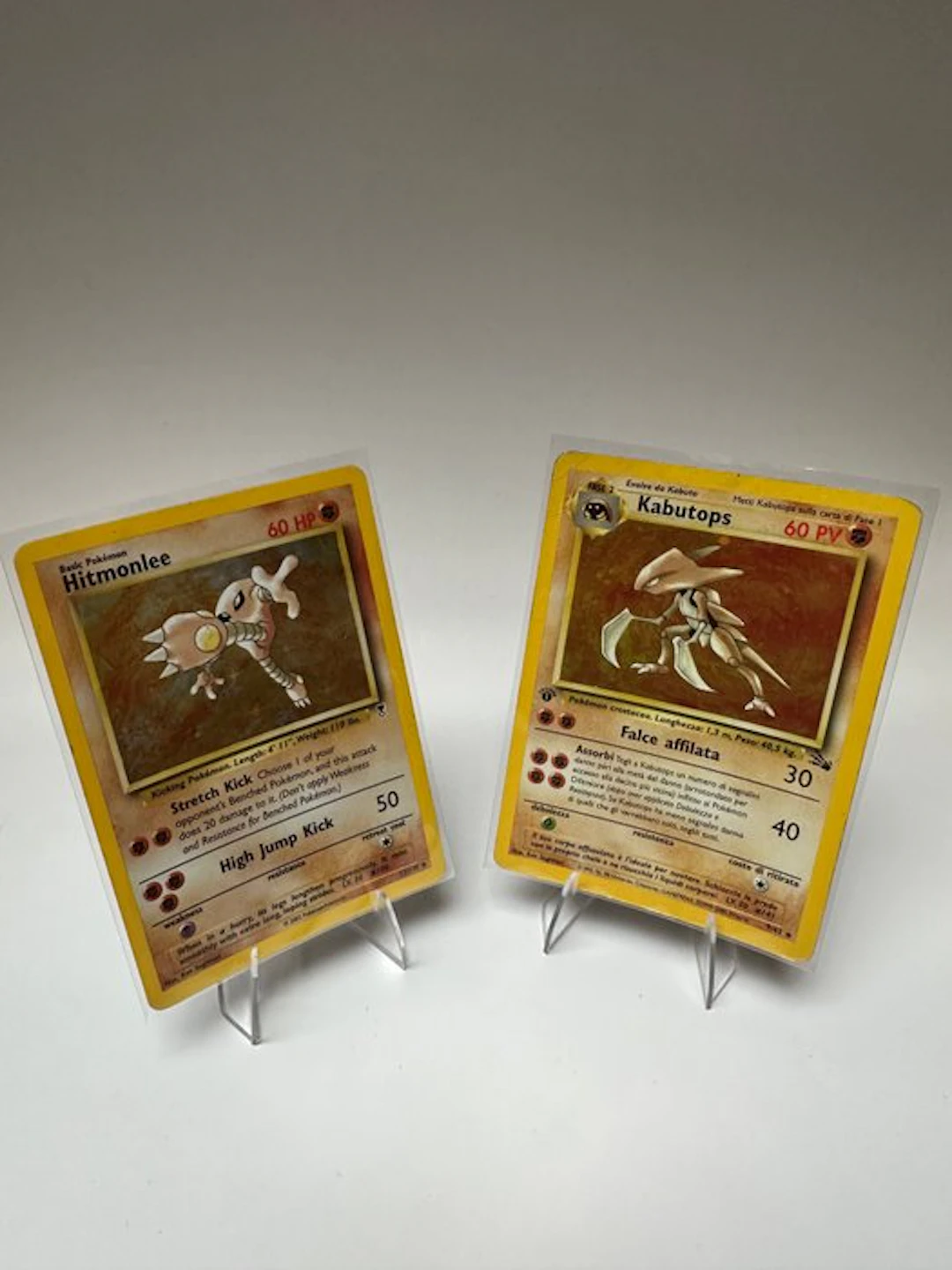Pokémon - 2 Card - Hitmonlee, Kabutops Foil - WOTC