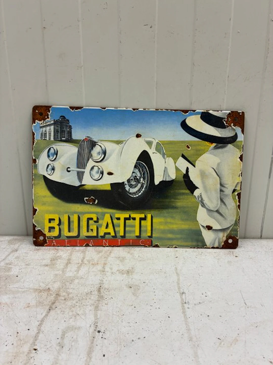 Vintage Bugatti Atlantic advertising sign – Classic...
