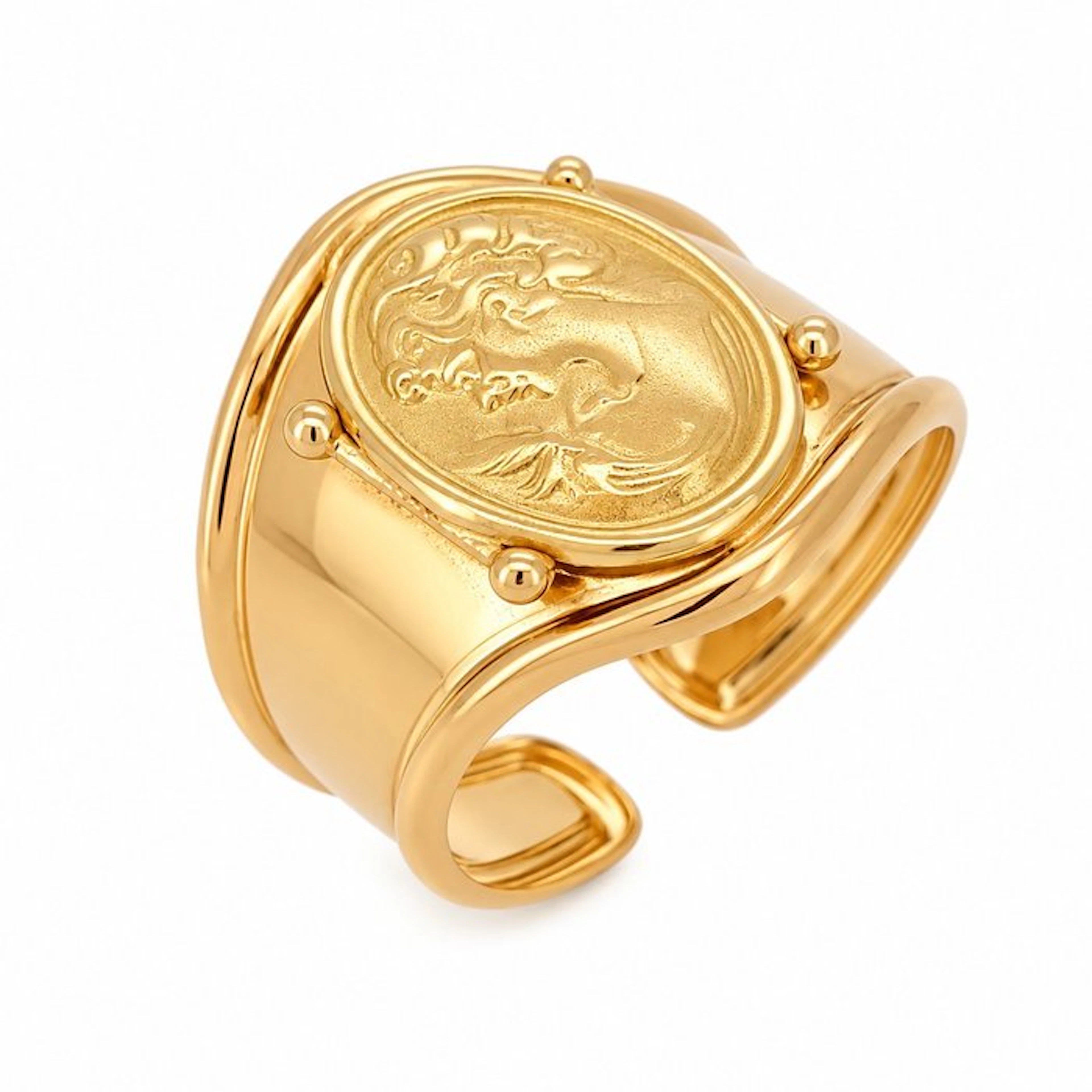 Ring - 18 kt. Yellow gold - Made in Italy - Handmade