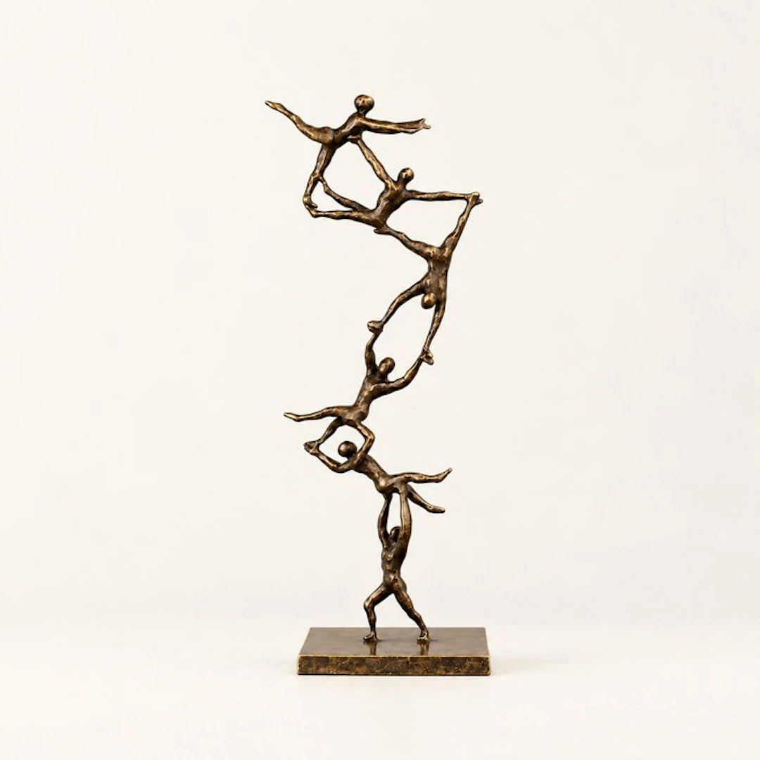 Figurine - Toren van balancerende acrobaten - Bronze